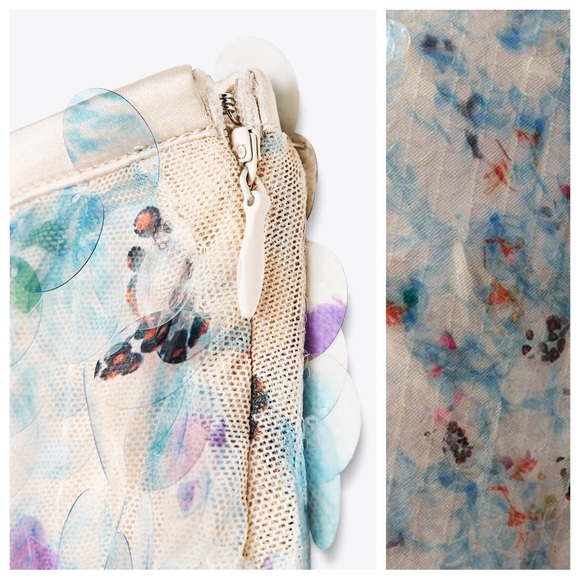 NWT. Zara Raw Blue Sequin Short Skirt. Size S. - Picture 8 of 12